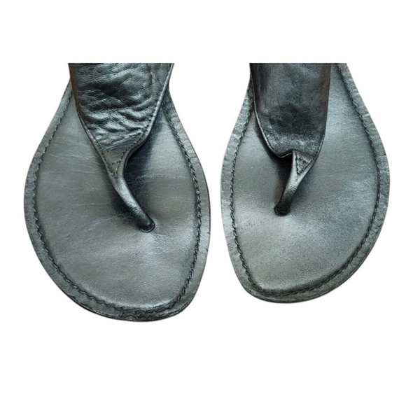 Tory Burch black gladiator gold stud sandal in lamb leather size 7.5 - Picture 4 of 12